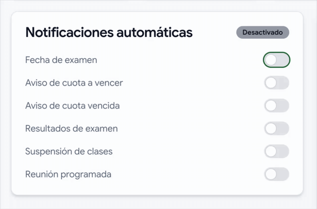 Notificaciones automáticas
