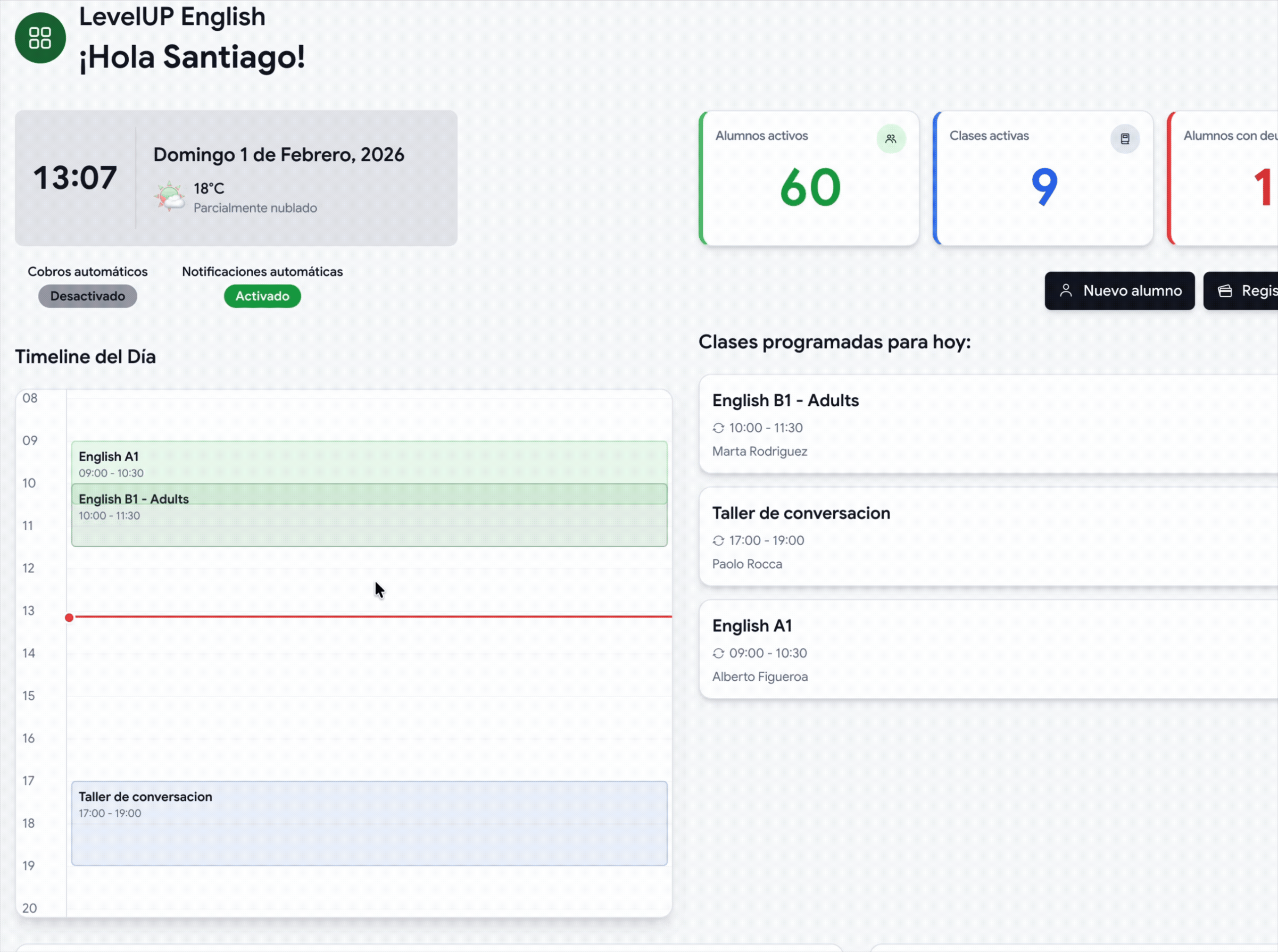 Suspensión y reprogramación de clases